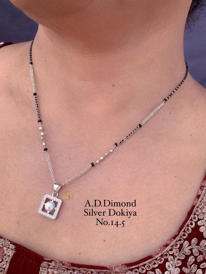 13 AD Diamond Fancy Daily Wear Dokiya Mangalsutra Wholesale Shop In Surat
